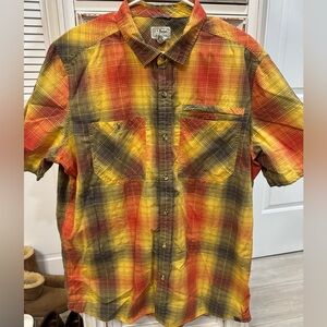 LL BEAN Short Plaid Sleeve Shirt Size XL Tall